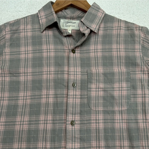 Current/Elliot Women’s Button Down Frayed Hem Shirt Size 0 Gray and Pink - Picture 6 of 10